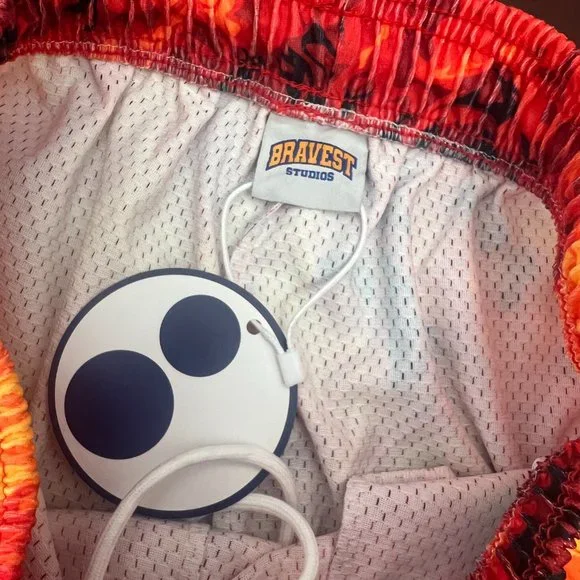 Bravest Studios Inferno Flame Red/Orange Shorts Size Medium Brand New wit…
